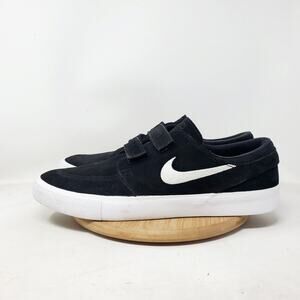 Nike SB Stefan Janoski Shoes Mens 13 Black Suede Straps Low Skate Sneakers